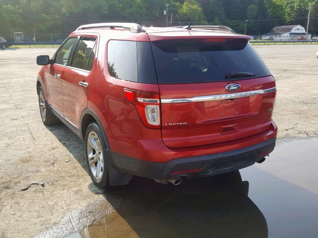 1FMHK8F81BGA24550 - 2011 FORD EXPLORER L RED photo 3