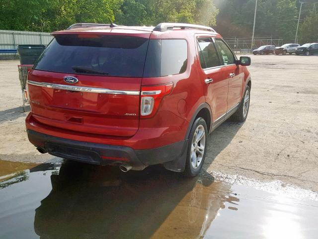 1FMHK8F81BGA24550 - 2011 FORD EXPLORER L RED photo 4