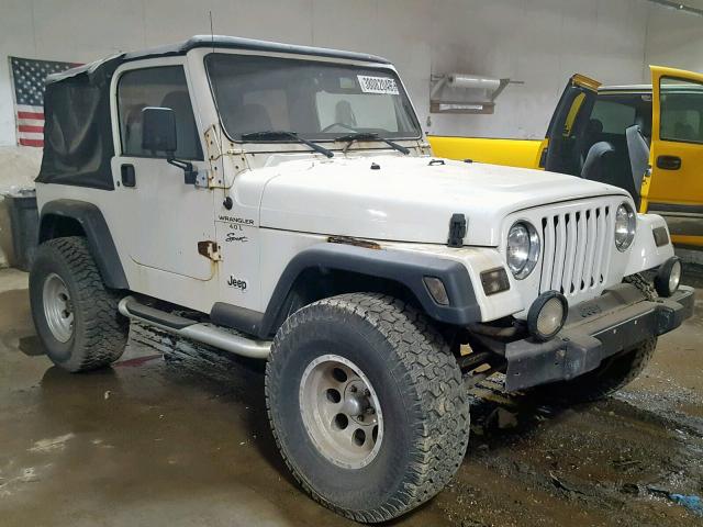 1J4FA49S9YP768348 - 2000 JEEP WRANGLER / WHITE photo 1