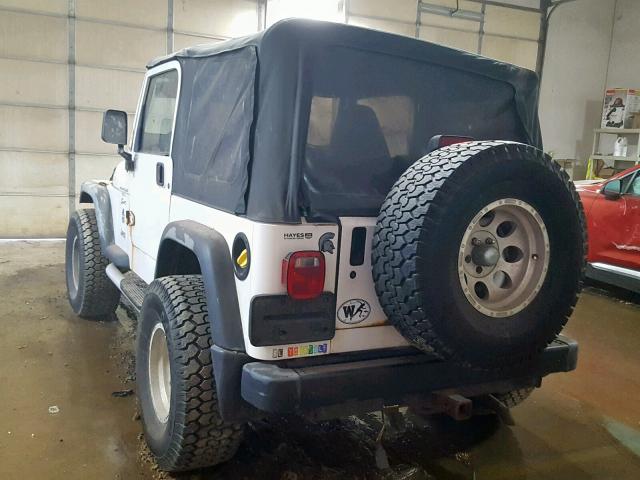 1J4FA49S9YP768348 - 2000 JEEP WRANGLER / WHITE photo 3