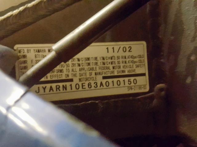 JYARN10E63A010150 - 2003 YAMAHA YZFR1 BLUE photo 10