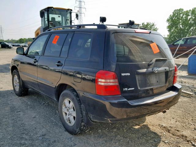 JTEHF21A430145515 - 2003 TOYOTA HIGHLANDER BLACK photo 3