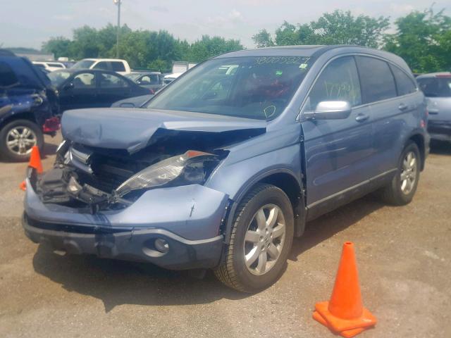 5J6RE48738L044998 - 2008 HONDA CR-V EXL BLUE photo 2