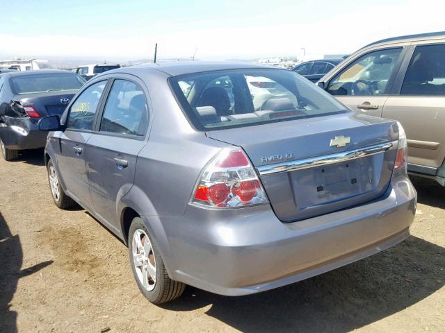 KL1TD56E59B393973 - 2009 CHEVROLET AVEO LS GRAY photo 3