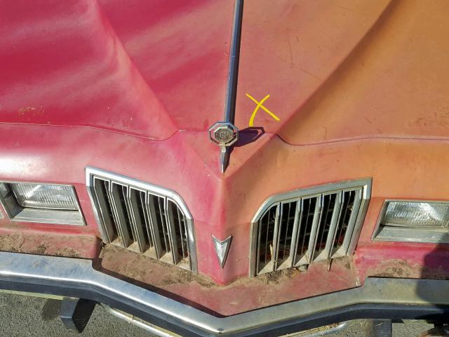 2J57R7P226555 - 1977 PONTIAC GRAN PRIX RED photo 7