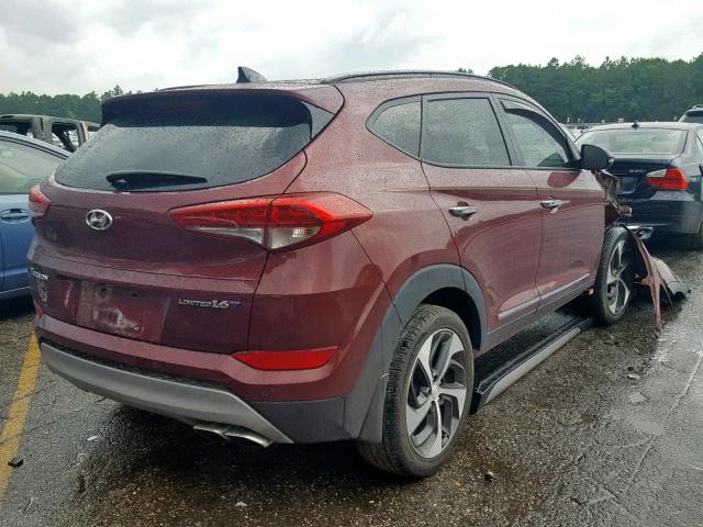 KM8J33A29HU308443 - 2017 HYUNDAI TUCSON LIM RED photo 4