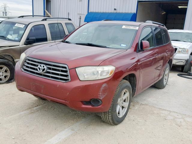 5TDZA3EH3AS002070 - 2010 TOYOTA HIGHLANDER MAROON photo 2