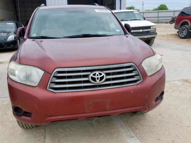 5TDZA3EH3AS002070 - 2010 TOYOTA HIGHLANDER MAROON photo 9