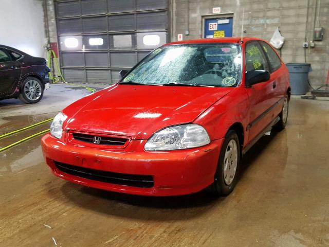 2HGEJ6440VH100445 - 1997 HONDA CIVIC DX RED photo 2