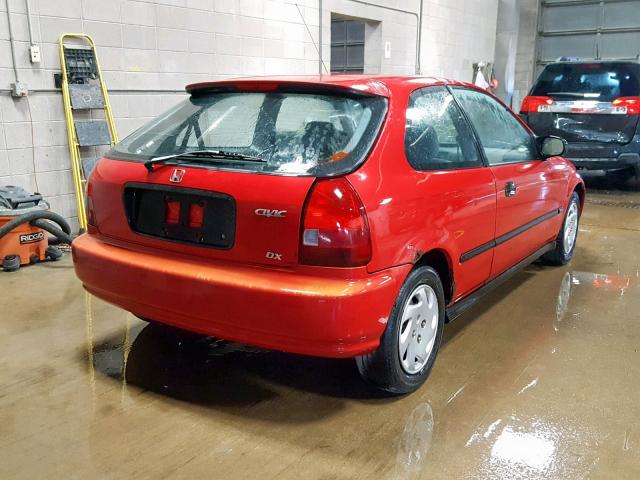 2HGEJ6440VH100445 - 1997 HONDA CIVIC DX RED photo 4