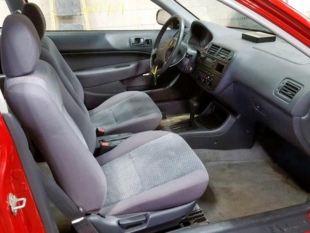 2HGEJ6440VH100445 - 1997 HONDA CIVIC DX RED photo 5