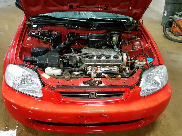 2HGEJ6440VH100445 - 1997 HONDA CIVIC DX RED photo 7