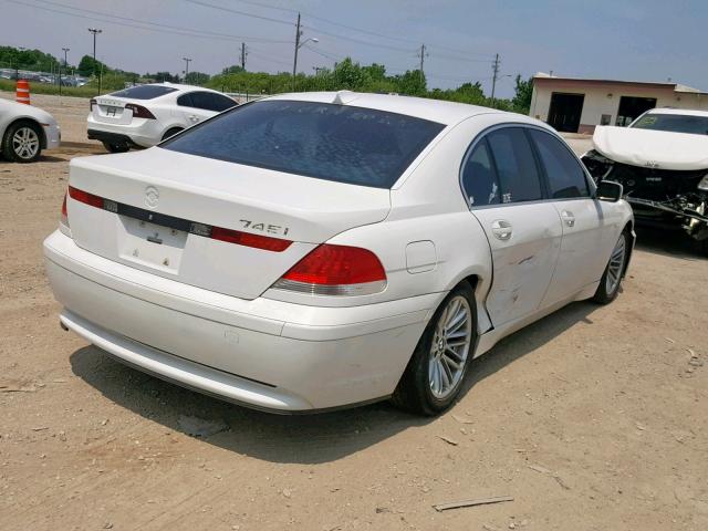 WBAGL63414DP71280 - 2004 BMW 745 I WHITE photo 4