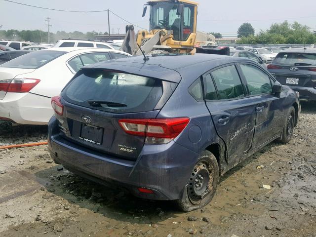 4S3GTAA66H3706186 - 2017 SUBARU IMPREZA BLUE photo 4