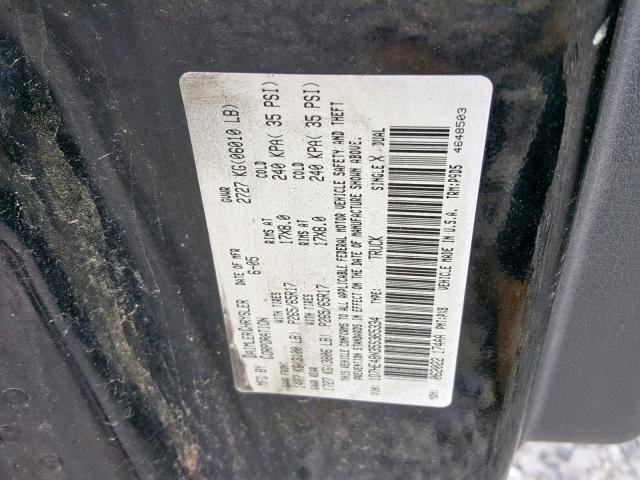 1D7HE48N35S365334 - 2005 DODGE DAKOTA QUA BLACK photo 10