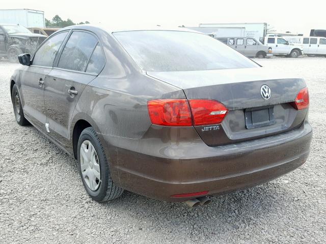 3VW2K7AJ5BM397785 - 2011 VOLKSWAGEN JETTA BASE BROWN photo 3