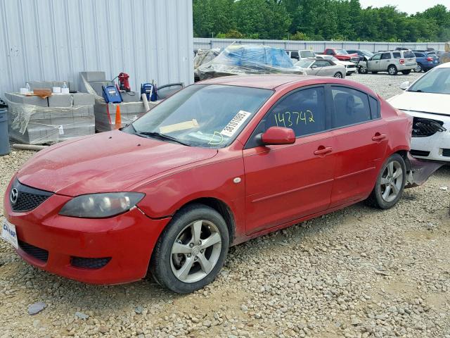 JM1BK12F651235742 - 2005 MAZDA 3 I RED photo 2