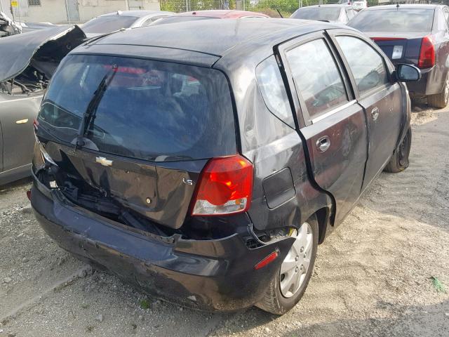 KL1TD66657B751505 - 2007 CHEVROLET AVEO BASE Қара фото 4