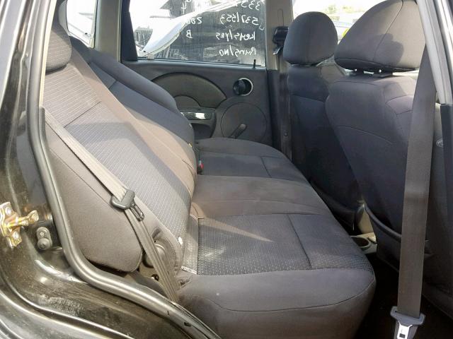 KL1TD66657B751505 - 2007 CHEVROLET AVEO BASE Қара фото 6