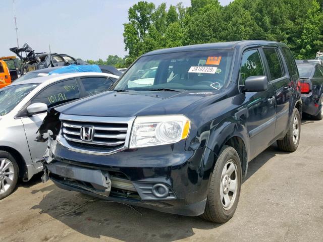 5FNYF3H21CB008641 - 2012 HONDA PILOT LX BLACK photo 2