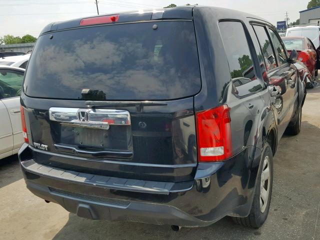 5FNYF3H21CB008641 - 2012 HONDA PILOT LX BLACK photo 4