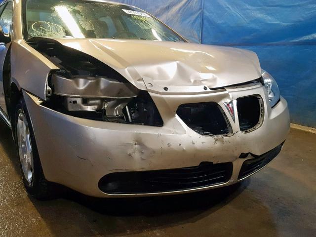 1G2ZF57B584124302 - 2008 PONTIAC G6 VALUE L BEIGE photo 9