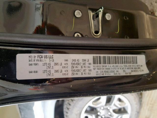 1C4PJMBX8KD185942 - 2019 JEEP CHEROKEE T BLACK photo 10