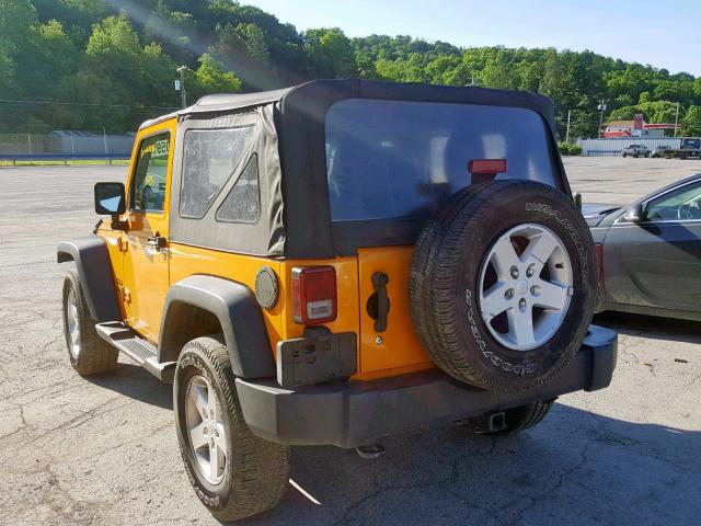 1C4AJWAG9DL539768 - 2013 JEEP WRANGLER S YELLOW photo 3