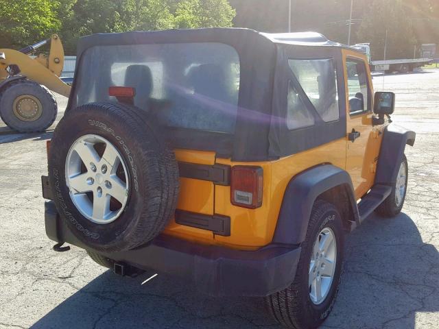 1C4AJWAG9DL539768 - 2013 JEEP WRANGLER S YELLOW photo 4