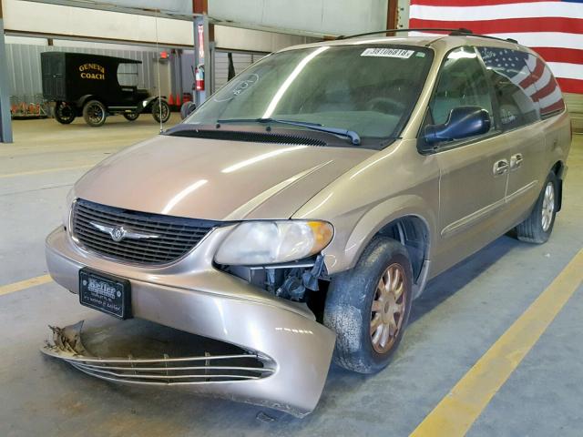2C8GP74L93R217398 - 2003 CHRYSLER TOWN & COU GOLD photo 2