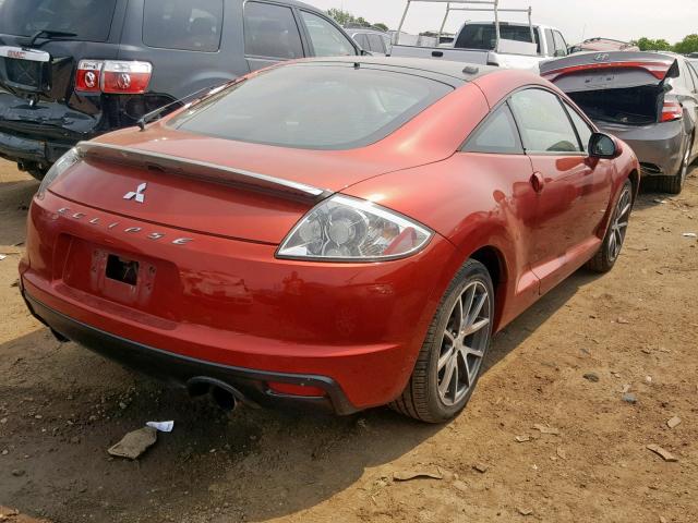 4A31K5DFXBE008359 - 2011 MITSUBISHI ECLIPSE GS ORANGE photo 4