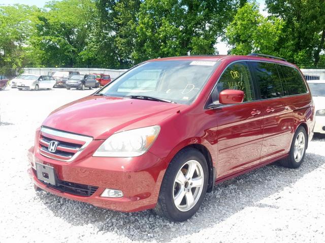 5FNRL38885B117215 - 2005 HONDA ODYSSEY TO BURGUNDY photo 2