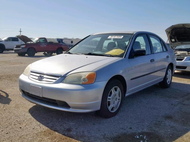 1HGES16261L039224 - 2001 HONDA CIVIC DX SILVER photo 2