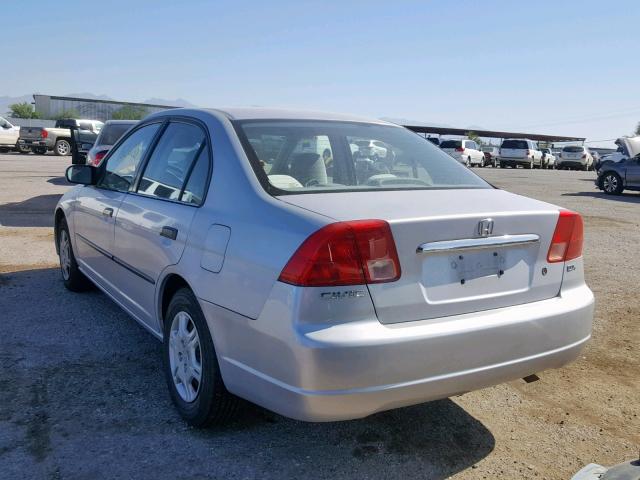 1HGES16261L039224 - 2001 HONDA CIVIC DX SILVER photo 3