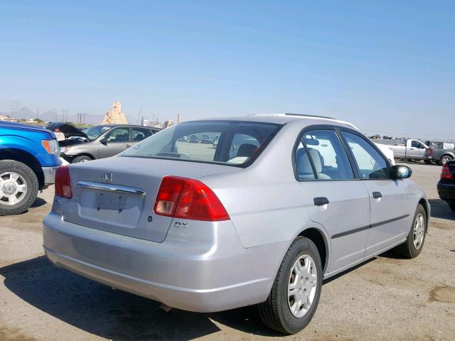 1HGES16261L039224 - 2001 HONDA CIVIC DX SILVER photo 4