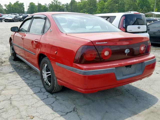 2G1WF52E849129445 - 2004 CHEVROLET IMPALA RED photo 3