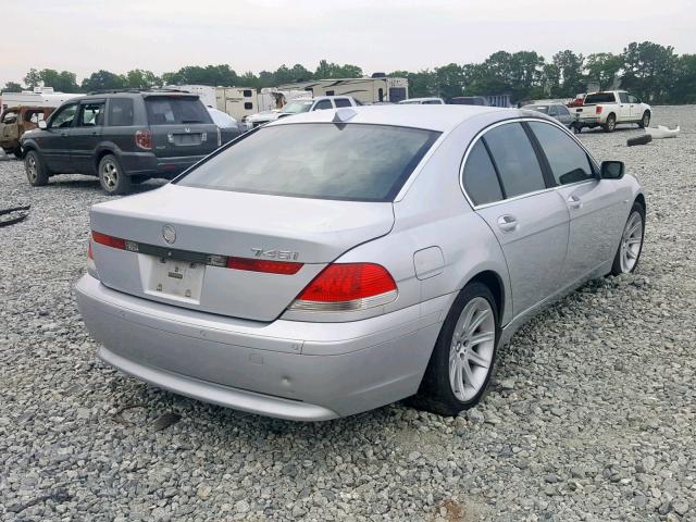 WBAGL63433DP66385 - 2003 BMW 745 I SILVER photo 4