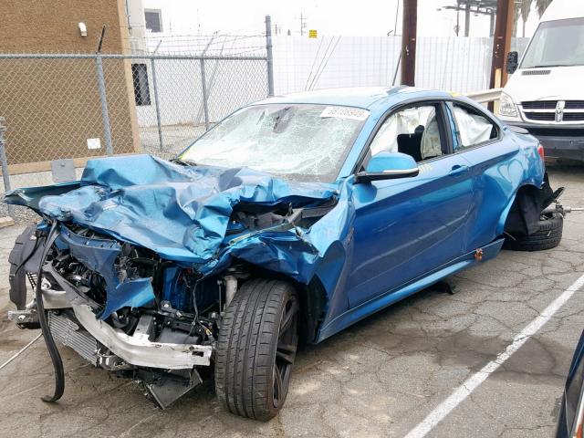 WBS1J5C53JVD37719 - 2018 BMW M2 BLUE photo 2