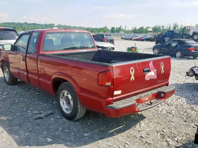 1GTCS195618244279 - 2001 GMC SONOMA RED photo 3