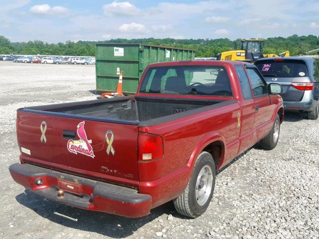 1GTCS195618244279 - 2001 GMC SONOMA RED photo 4