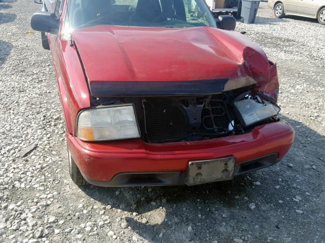 1GTCS195618244279 - 2001 GMC SONOMA RED photo 9