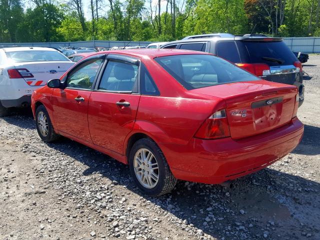 1FAFP34N57W137056 - 2007 FORD FOCUS ZX4 RED photo 3