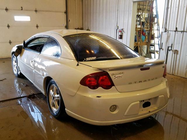 4B3AG42G03E196630 - 2003 DODGE STRATUS SE WHITE photo 3