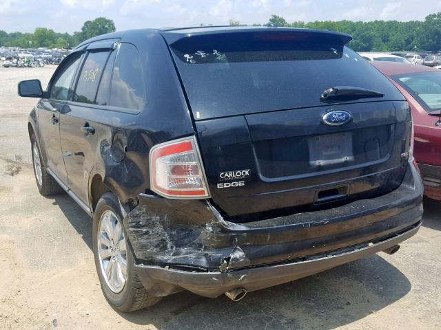 2FMDK38C08BA57221 - 2008 FORD EDGE SEL BLACK photo 3