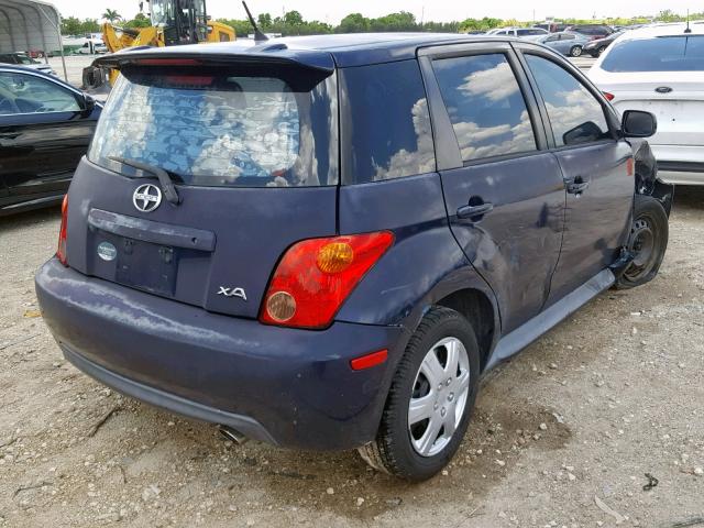 JTKKT624540066724 - 2004 TOYOTA SCION XA BLUE photo 4