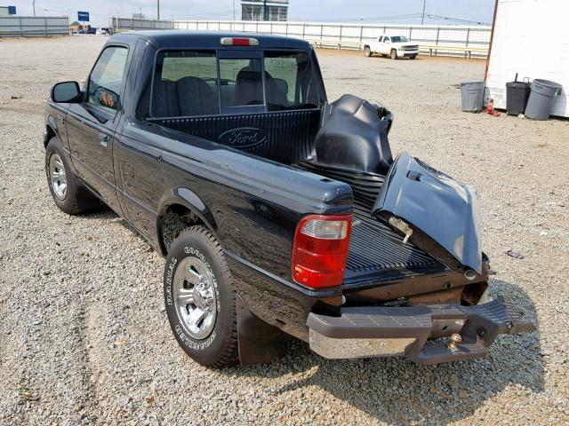 1FTYR10D32TA20391 - 2002 FORD RANGER BLACK photo 3