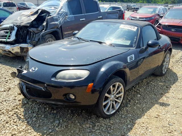 JM1NC25F480144295 - 2008 MAZDA MX-5 MIATA BLACK photo 2