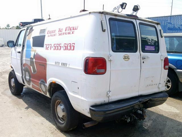 2B7GB11X3SK551826 - 1995 DODGE RAM VAN B1 WHITE photo 3