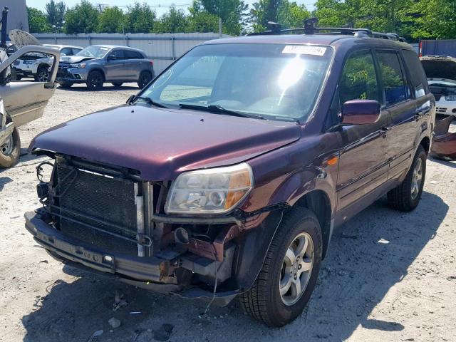 5FNYF18378B027571 - 2008 HONDA PILOT SE MAROON photo 2