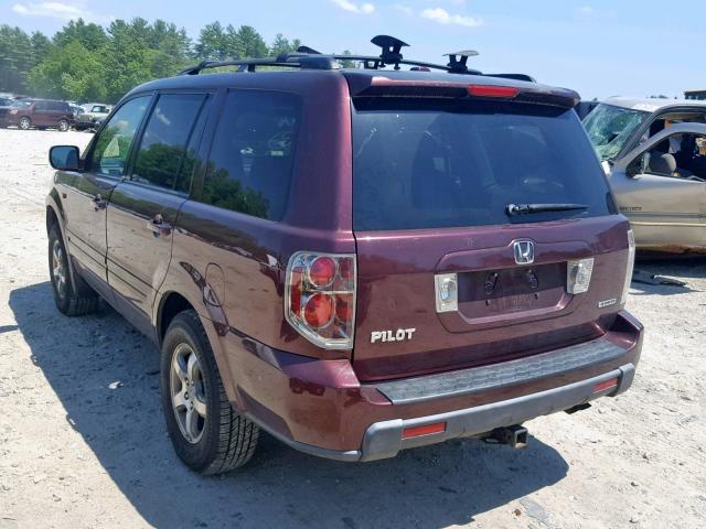 5FNYF18378B027571 - 2008 HONDA PILOT SE MAROON photo 3